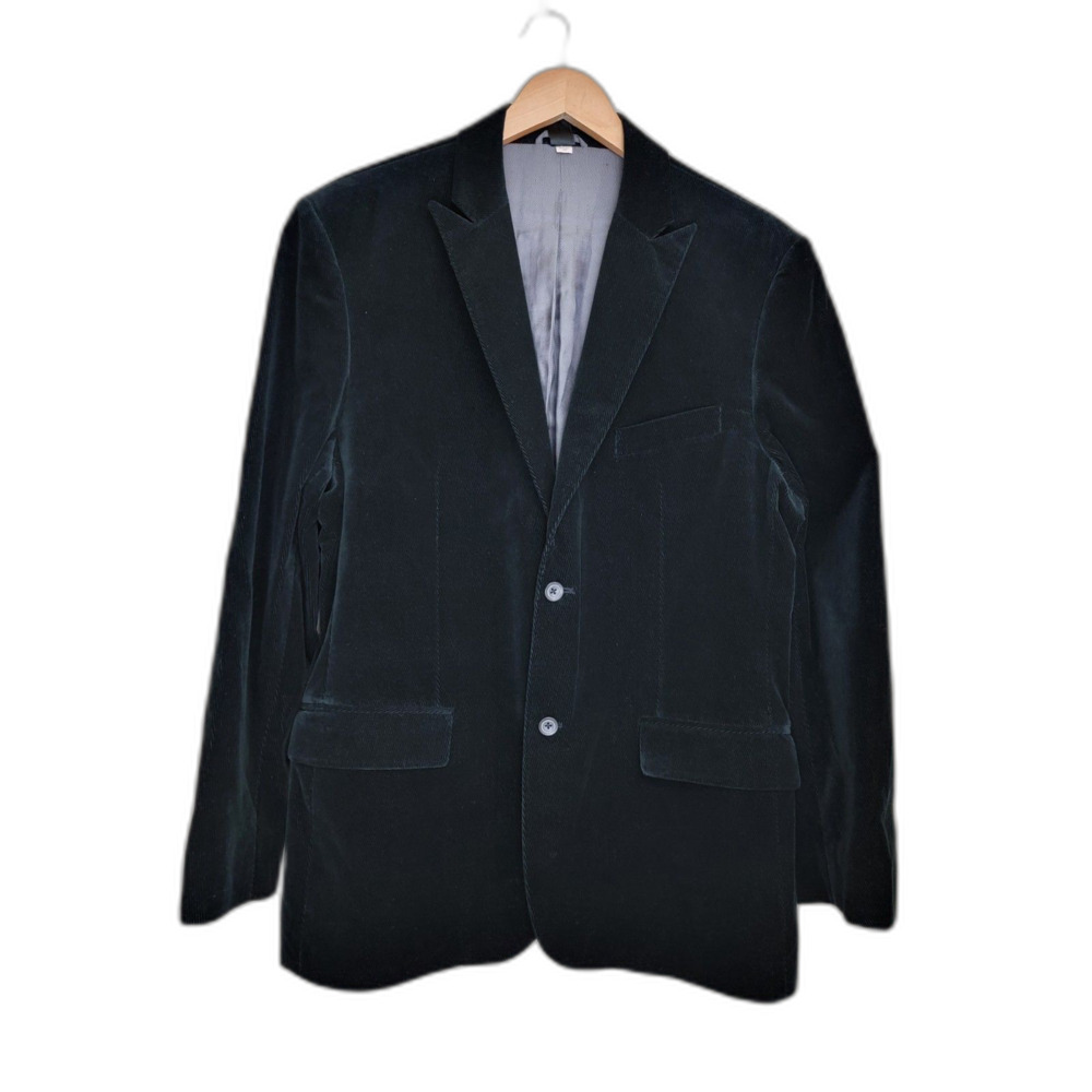 Claiborne Corduroy Black Dual Vent 2-button Suit Jacket Blazer - 42R